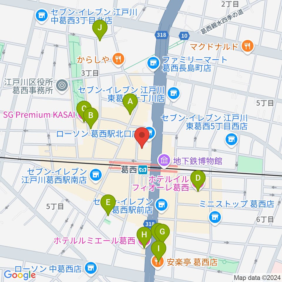 モア東京ボーカル教室 葛西駅校周辺のホテル一覧地図