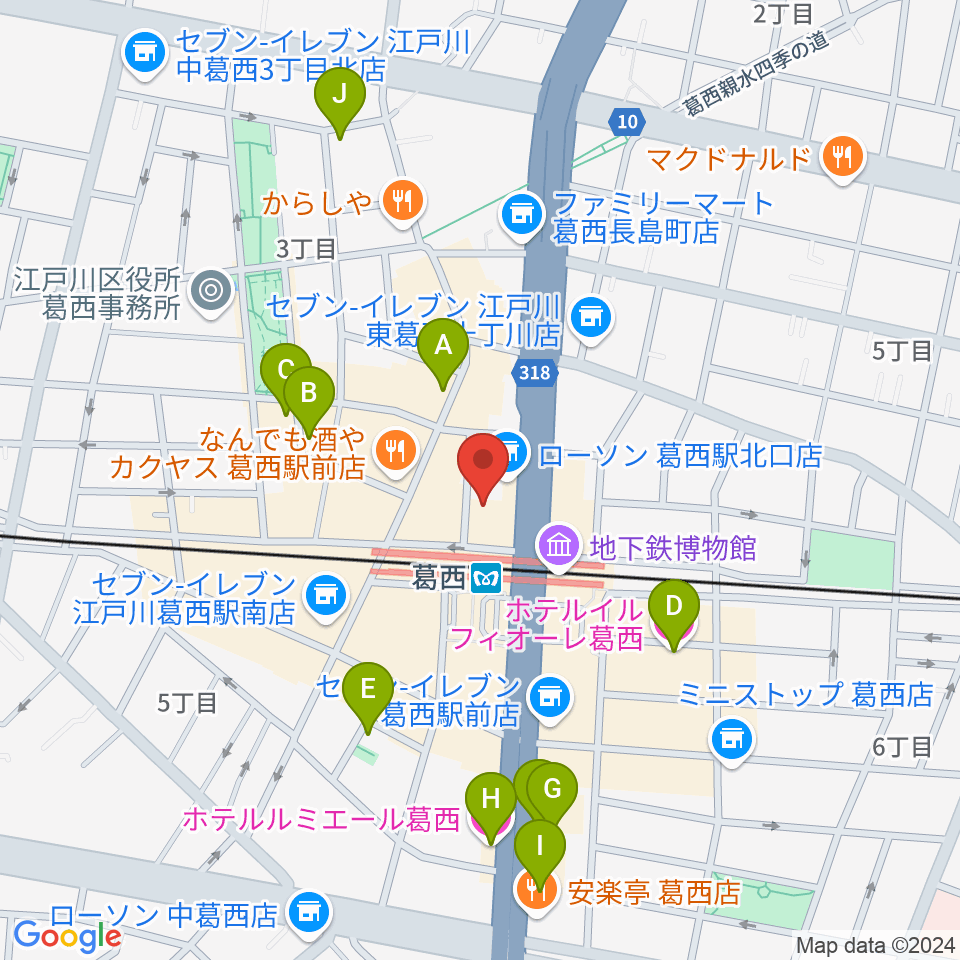 モア東京ボーカル教室 葛西駅校周辺のホテル一覧地図