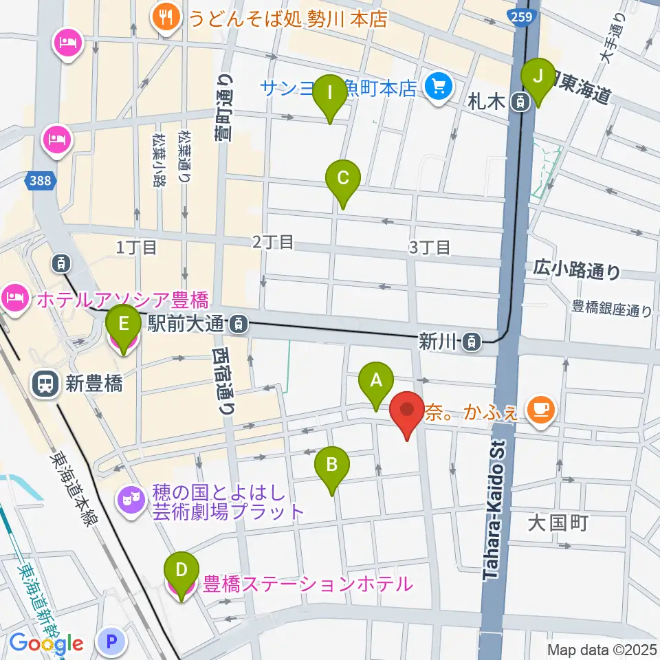 ハヤシ楽器リハーサルスタジオ周辺のホテル一覧地図