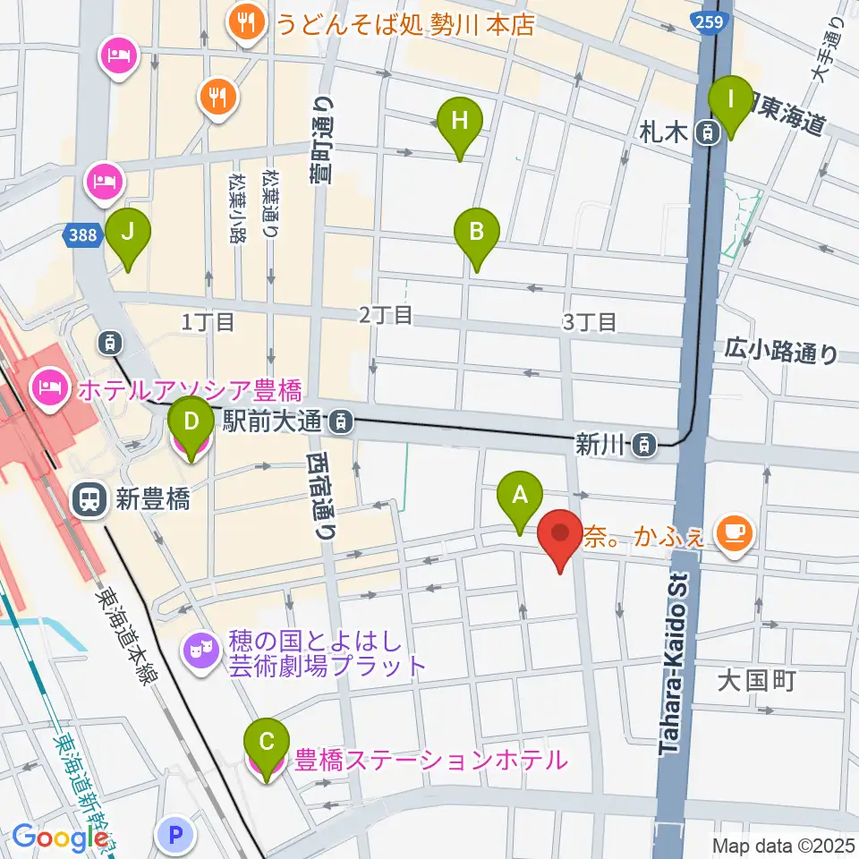 ハヤシ楽器リハーサルスタジオ周辺のホテル一覧地図