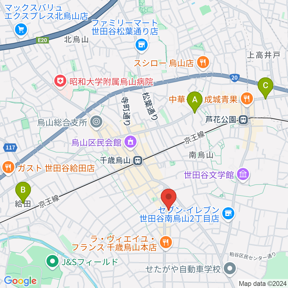 スタジオゼロナイン周辺のホテル一覧地図