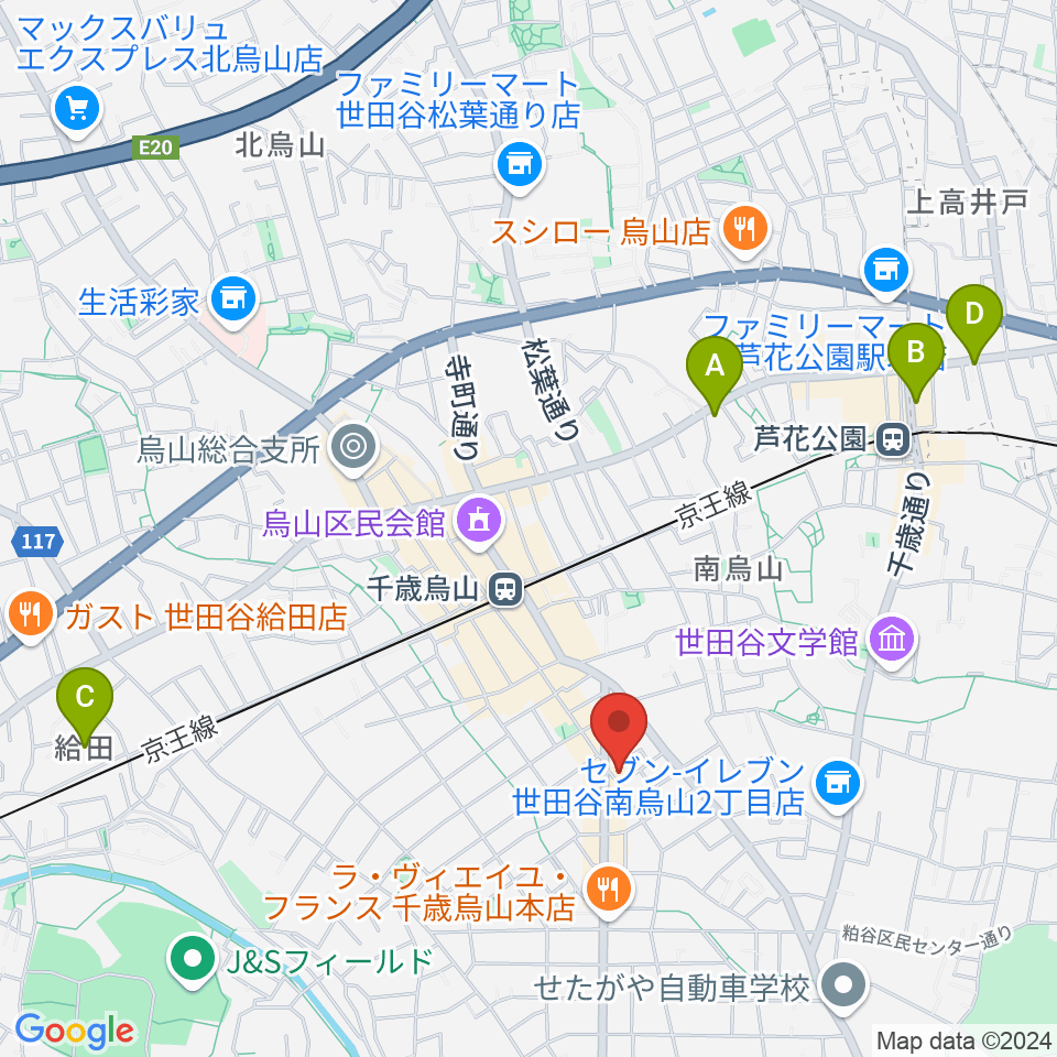 スタジオゼロナイン周辺のホテル一覧地図