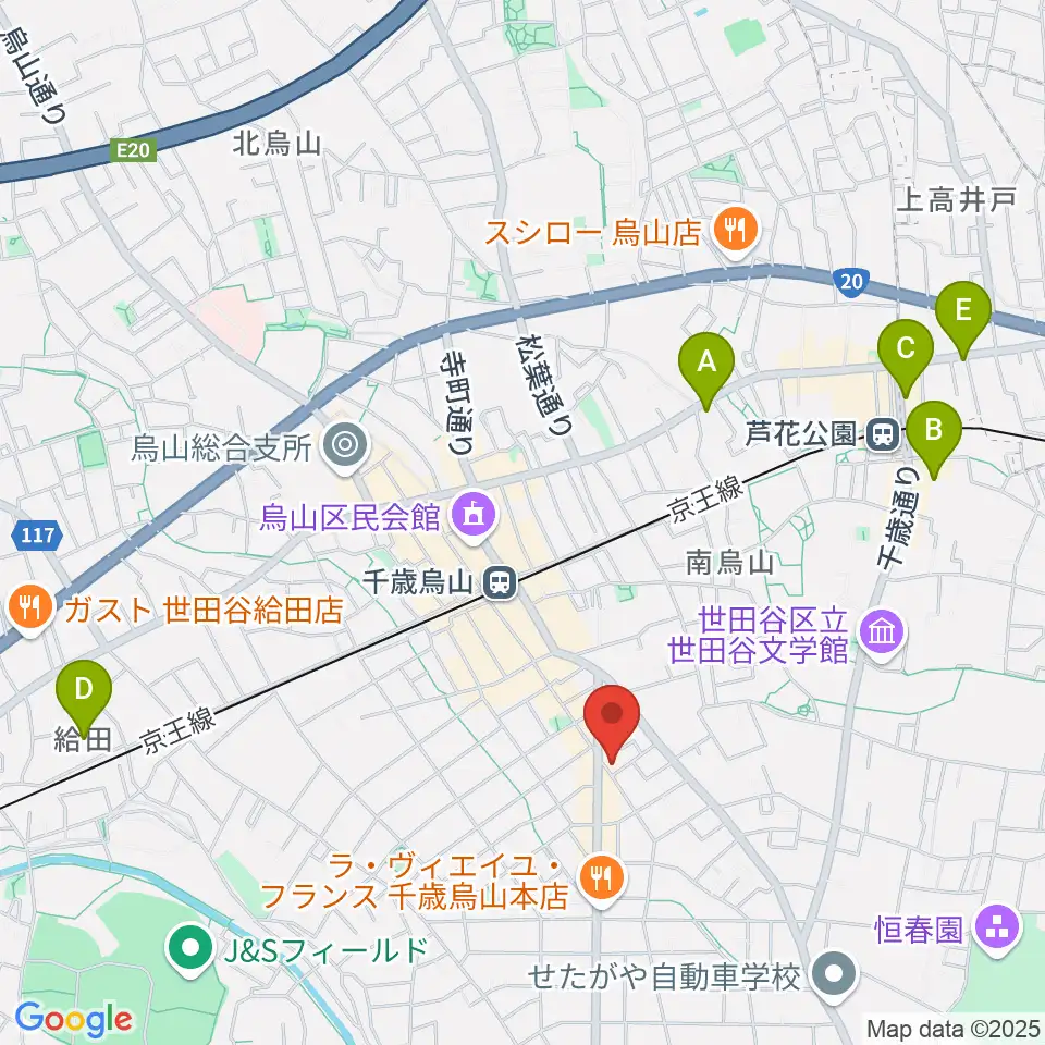 スタジオゼロナイン周辺のホテル一覧地図