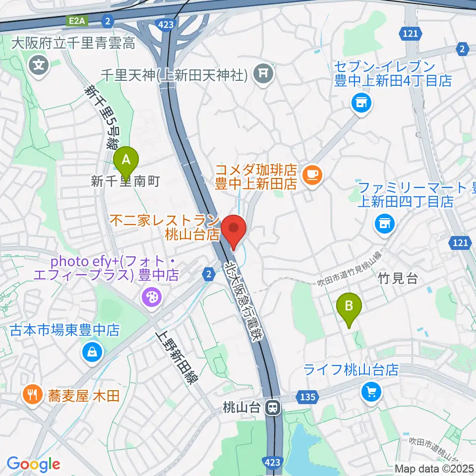 エストレーヤ音楽教室周辺のホテル一覧地図