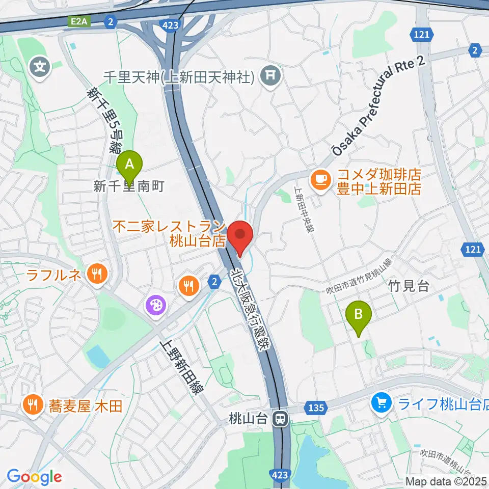 エストレーヤ音楽教室周辺のホテル一覧地図