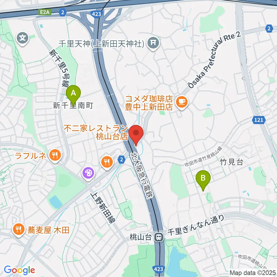 エストレーヤ音楽教室周辺のホテル一覧地図