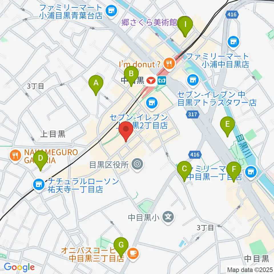 中目黒 楽屋周辺のホテル一覧地図