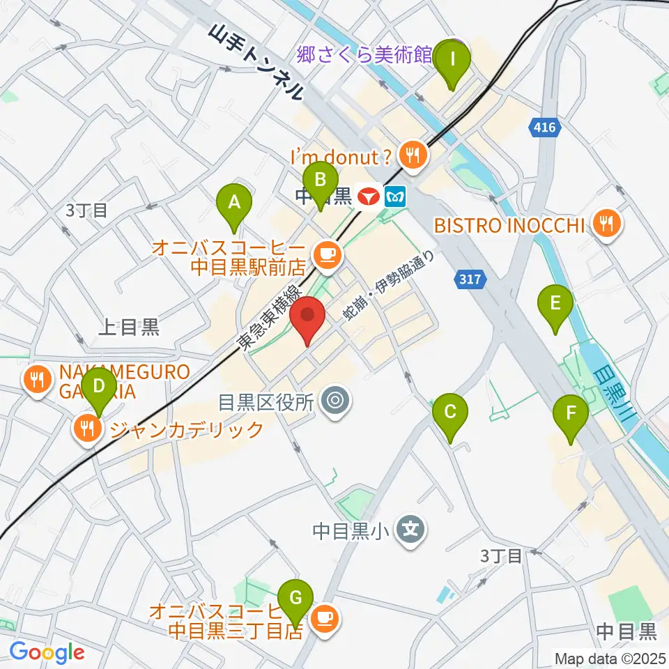 中目黒 楽屋周辺のホテル一覧地図