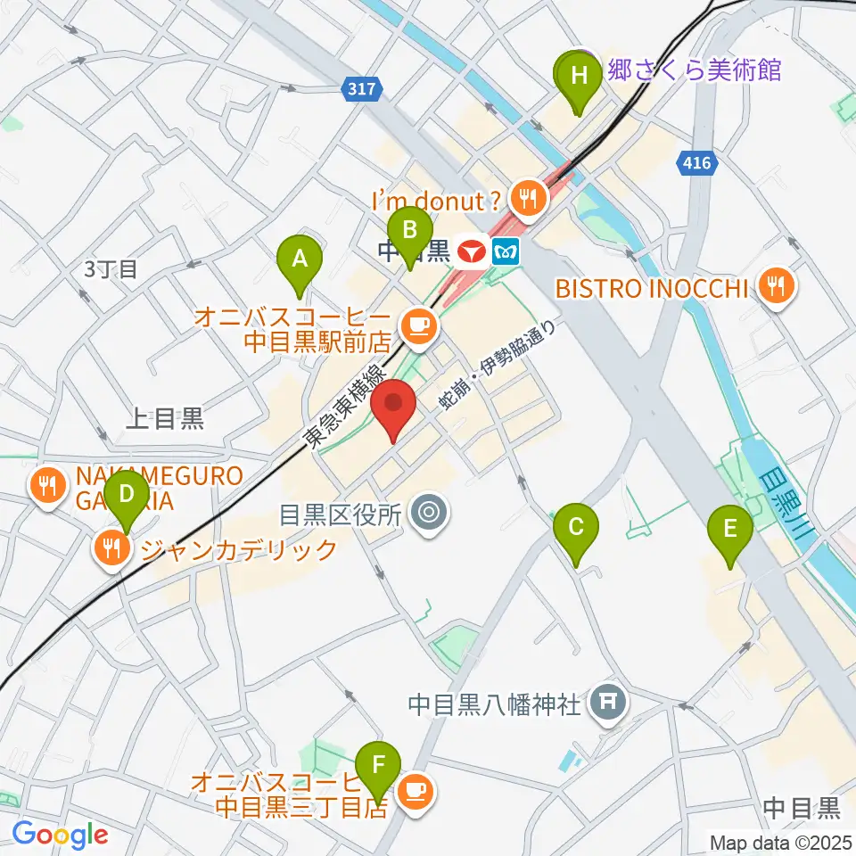 中目黒 楽屋周辺のホテル一覧地図