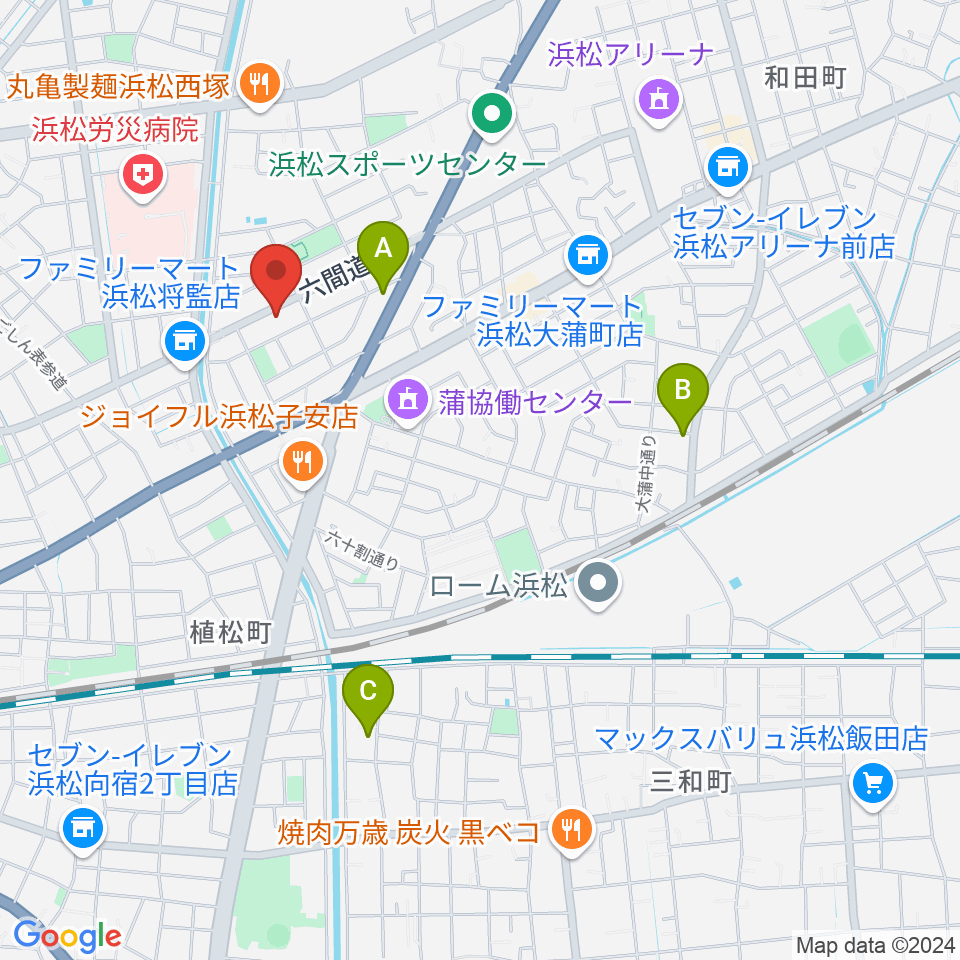 音楽教室キューズランド周辺のホテル一覧地図