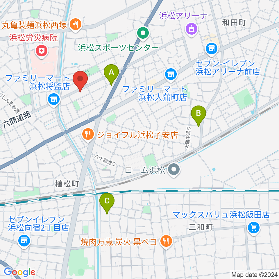 音楽教室キューズランド周辺のホテル一覧地図