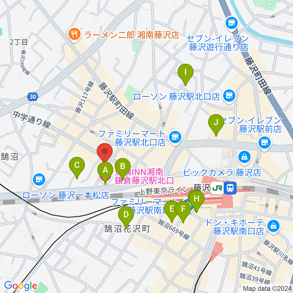 楽器屋BOW周辺のホテル一覧地図