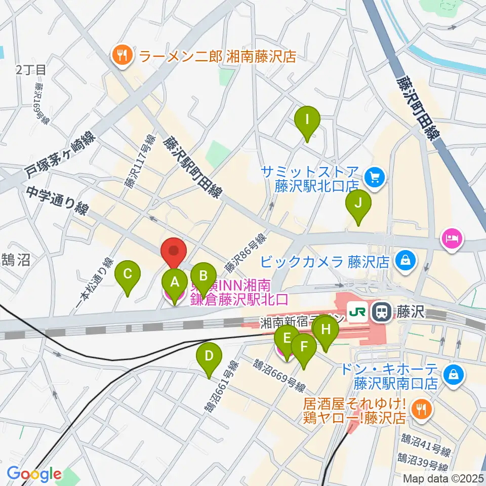 楽器屋BOW周辺のホテル一覧地図