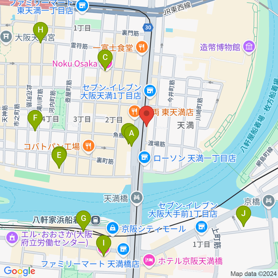 天満RAW TRACKS周辺のホテル一覧地図