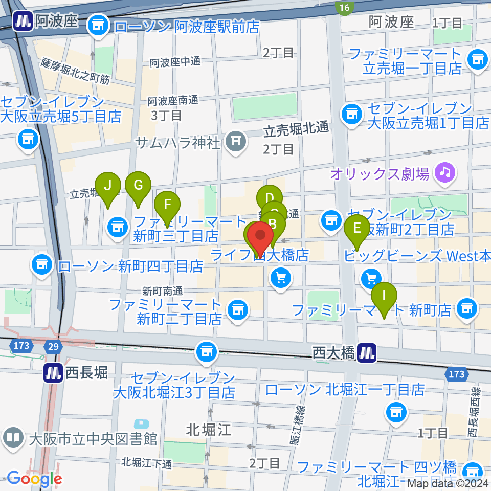 MUSICA VITA音楽教室 新町校周辺のホテル一覧地図