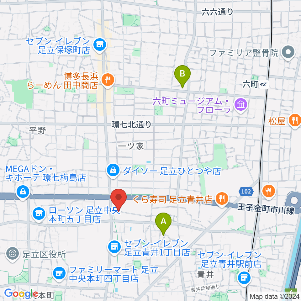 ラブピアノ教室周辺のホテル一覧地図