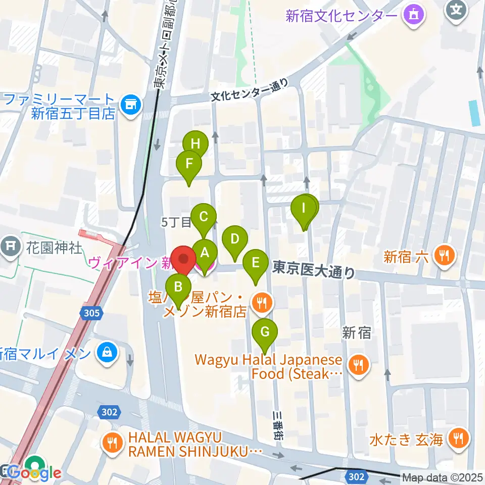 新宿SUNFACE周辺のホテル一覧地図