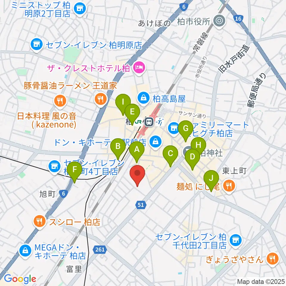 柏616&04周辺のホテル一覧地図