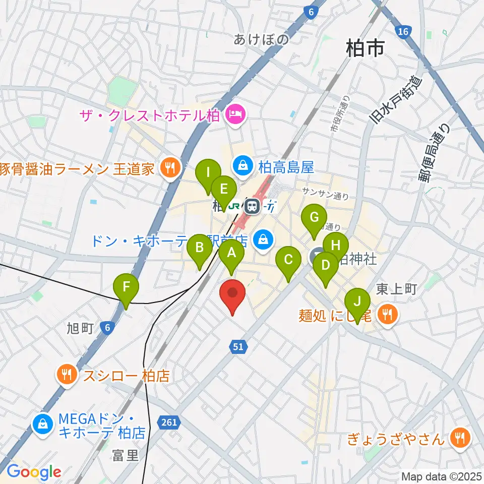 柏616&04周辺のホテル一覧地図