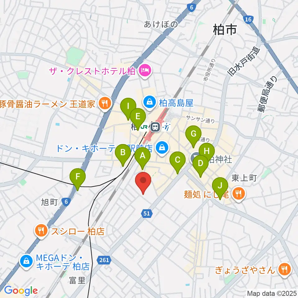 柏616&04周辺のホテル一覧地図