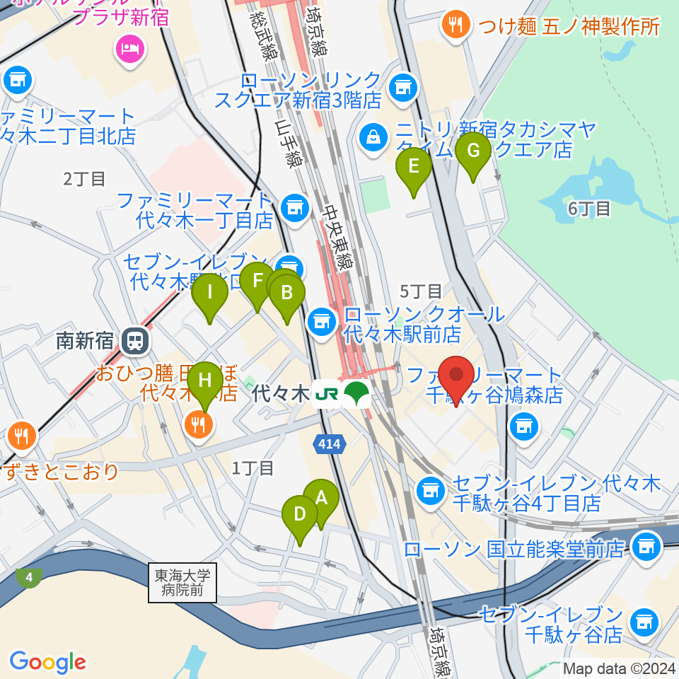 ブレスヴォイストレーニング研究所周辺のホテル一覧地図