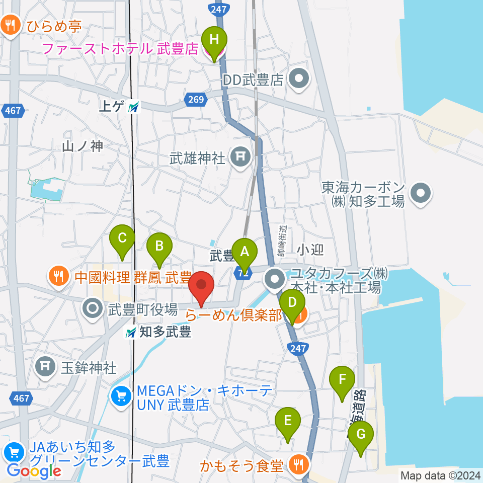 モリシタ楽器周辺のホテル一覧地図