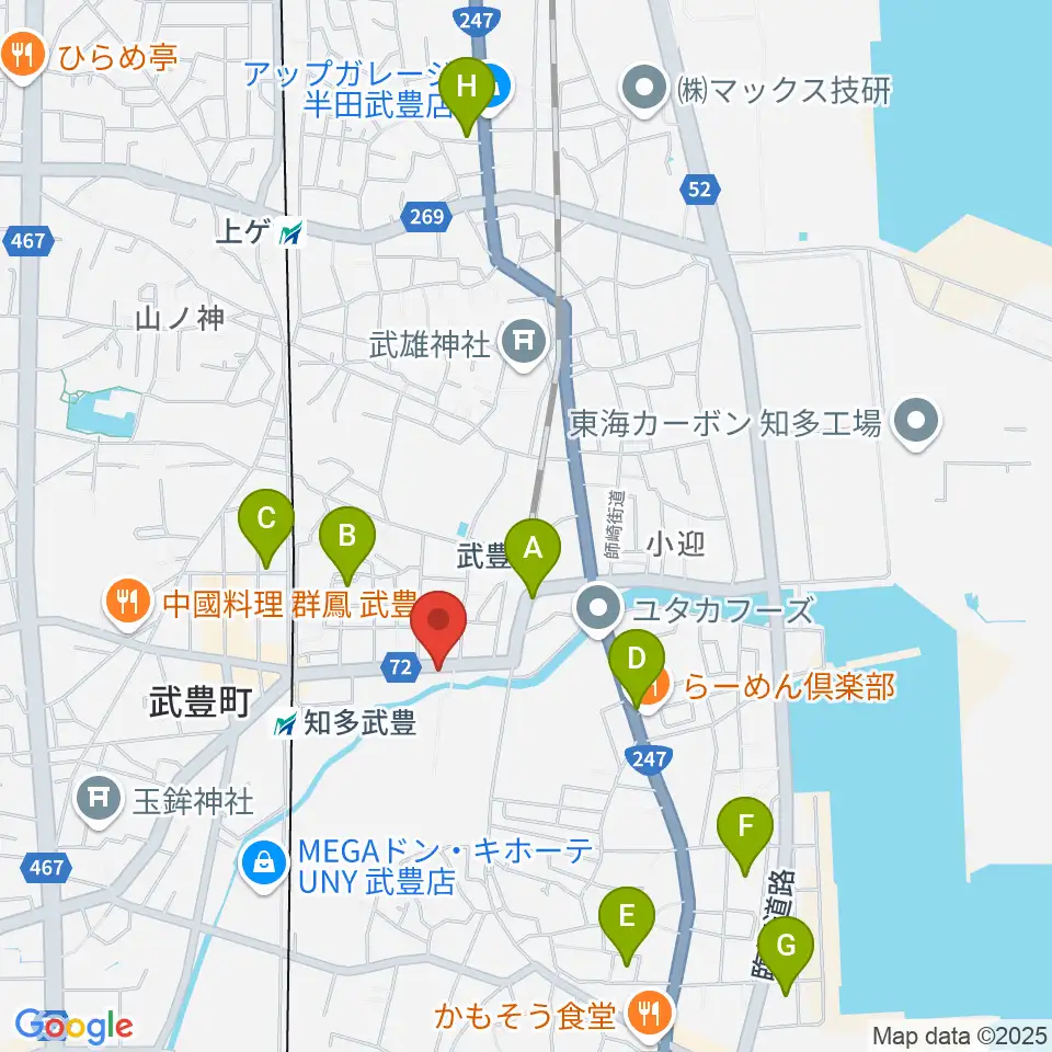 モリシタ楽器周辺のホテル一覧地図