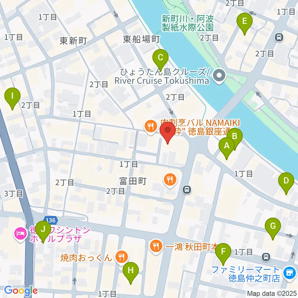 徳島CROWBAR周辺のホテル一覧地図