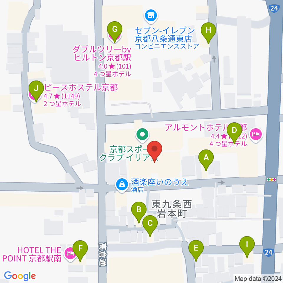 京都スタジオウェーブ周辺のホテル一覧地図