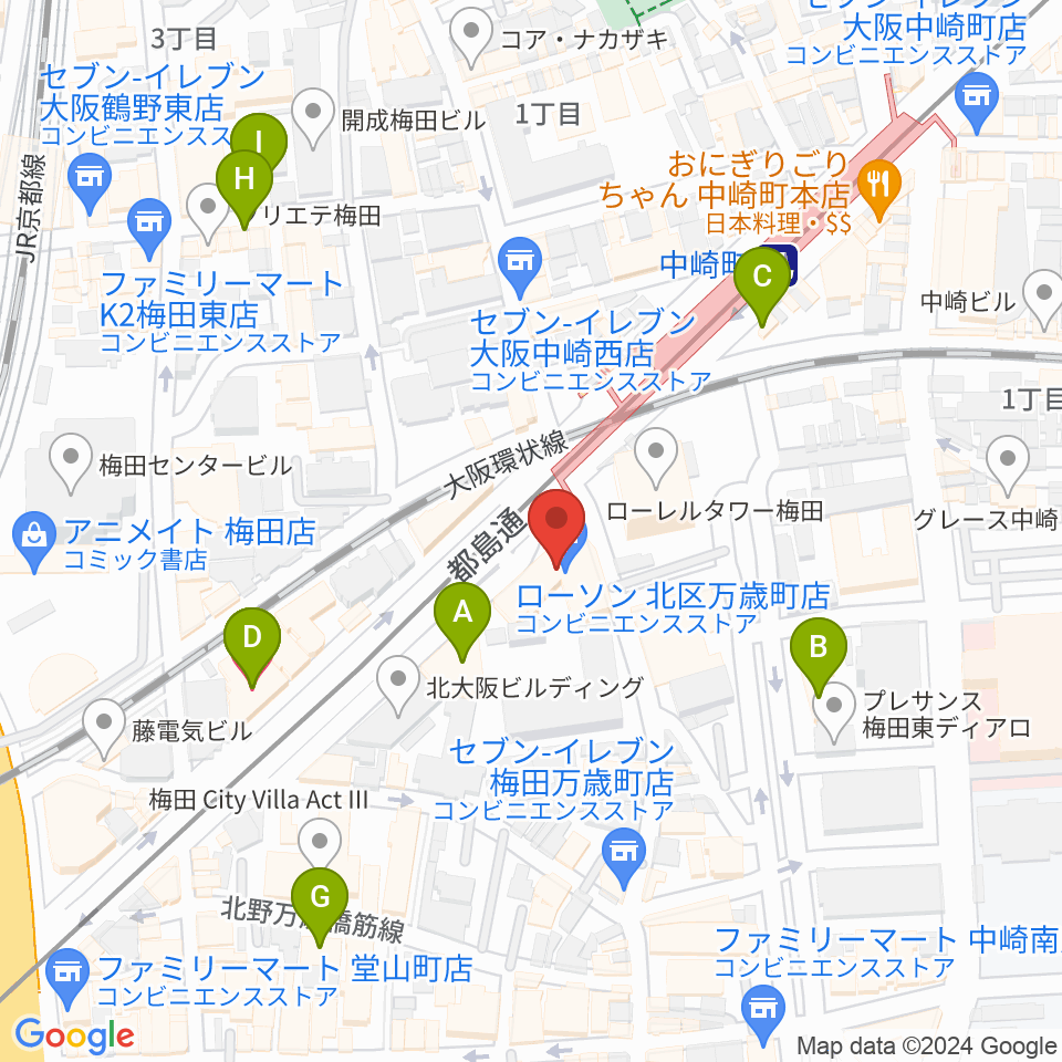 スタジオ246 OSAKA周辺のホテル一覧地図