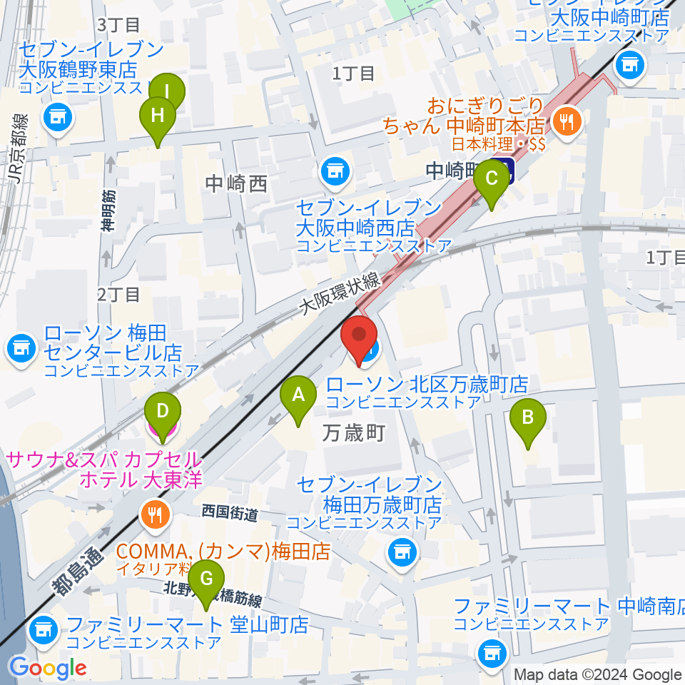 スタジオ246 OSAKA周辺のホテル一覧地図