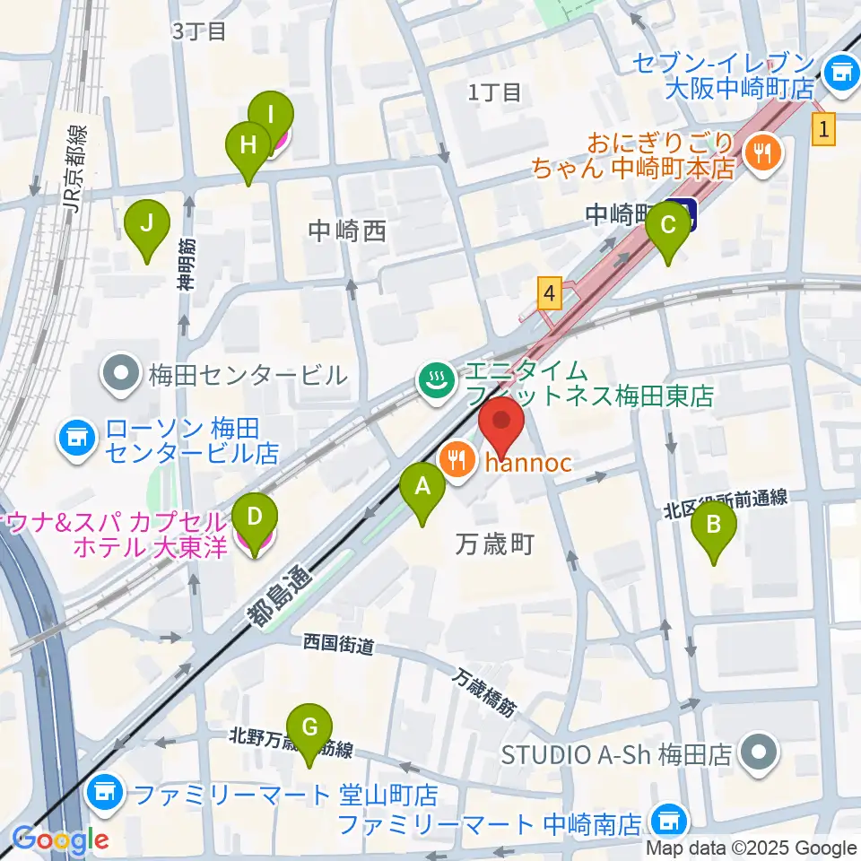 スタジオ246 OSAKA周辺のホテル一覧地図