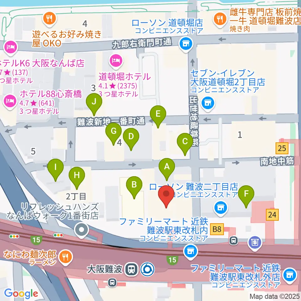 スタジオ246なんば周辺のホテル一覧地図