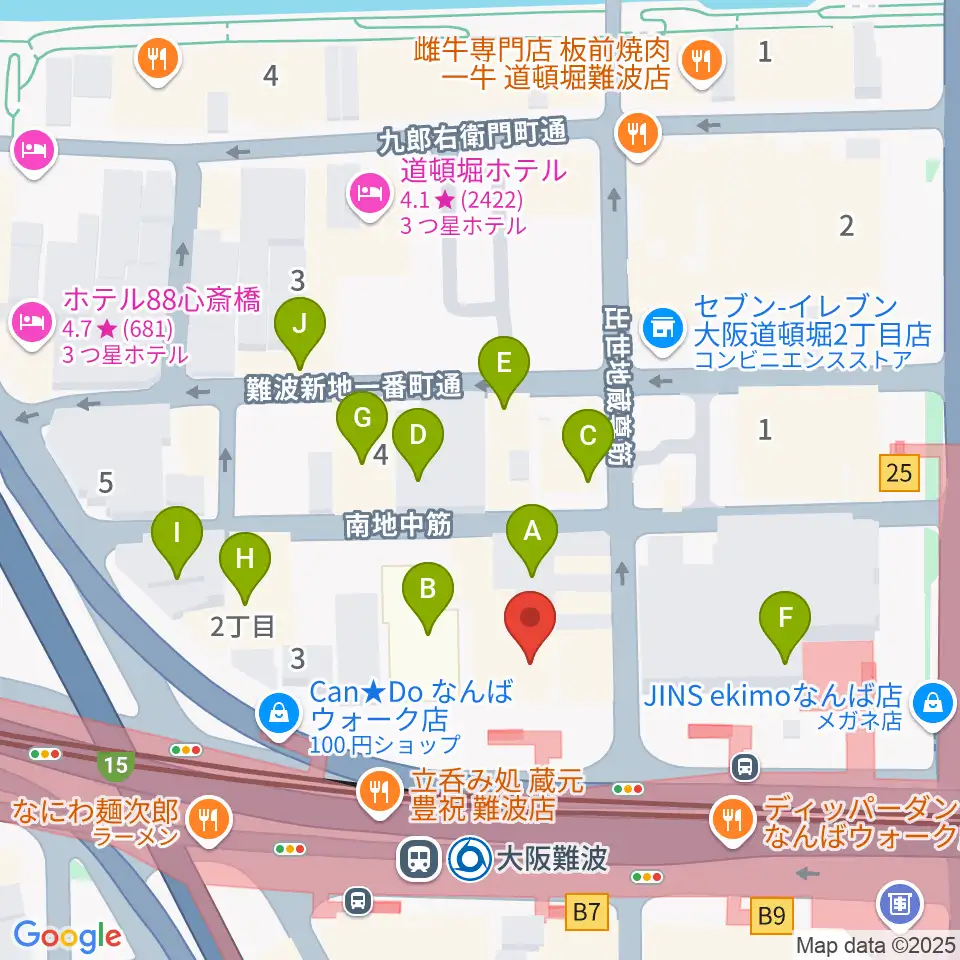 スタジオ246なんば周辺のホテル一覧地図