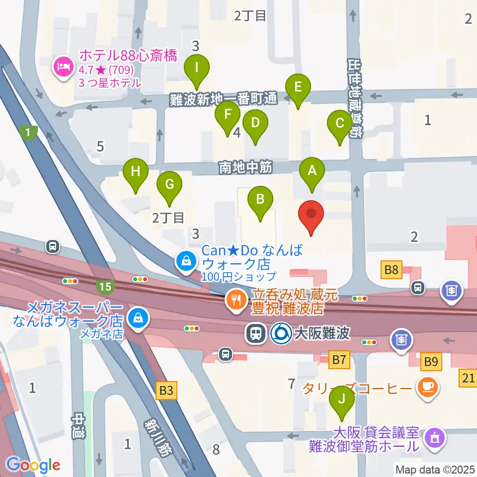 スタジオ246なんば周辺のホテル一覧地図