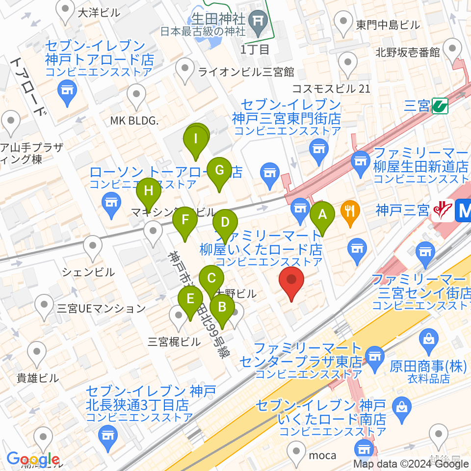 三宮Studio246 WEST周辺のホテル一覧地図