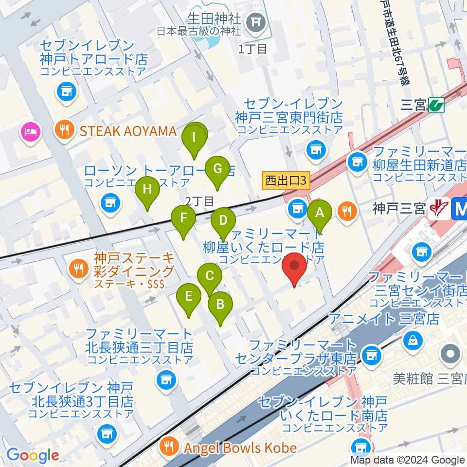 三宮Studio246 WEST周辺のホテル一覧地図