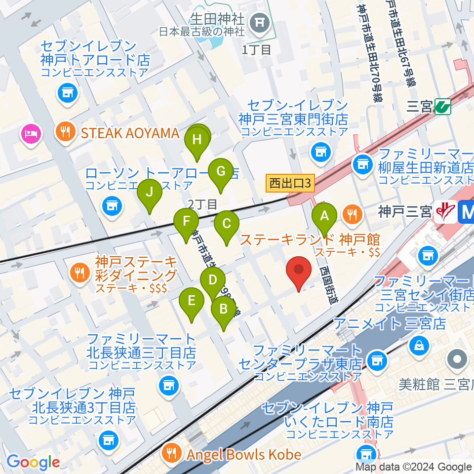 三宮Studio246 WEST周辺のホテル一覧地図