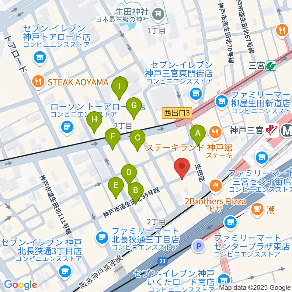 三宮Studio246 WEST周辺のホテル一覧地図
