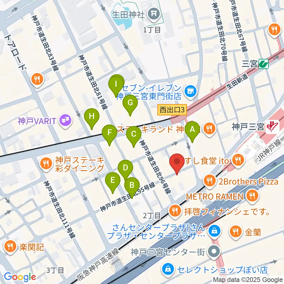 三宮Studio246 WEST周辺のホテル一覧地図