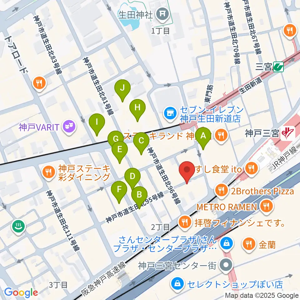 三宮Studio246 WEST周辺のホテル一覧地図