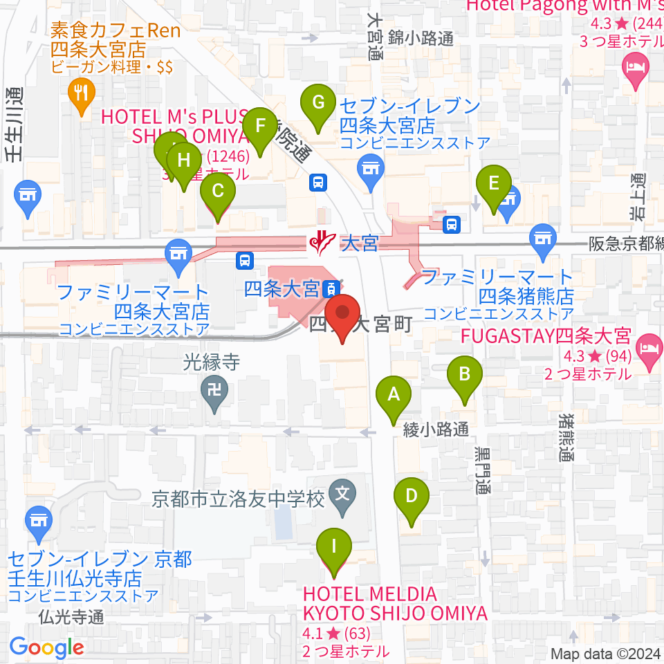 Studio246 KYOTO周辺のホテル一覧地図