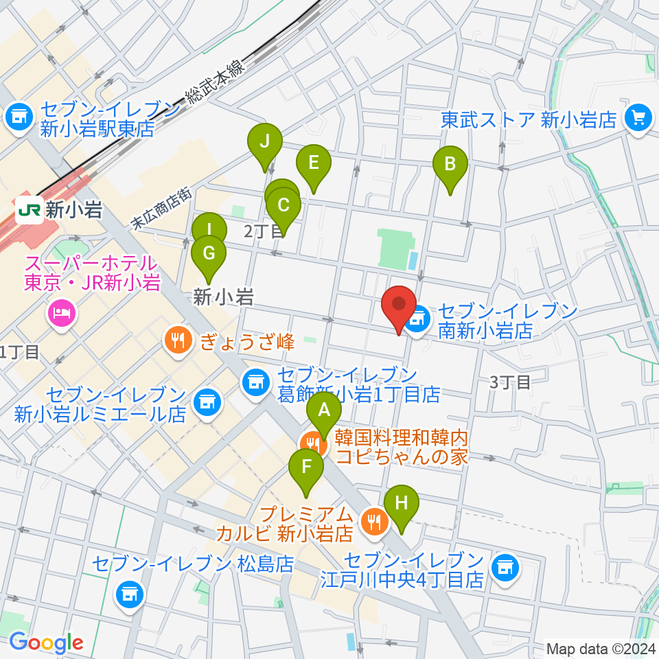 新小岩BOTTON CLUB周辺のホテル一覧地図