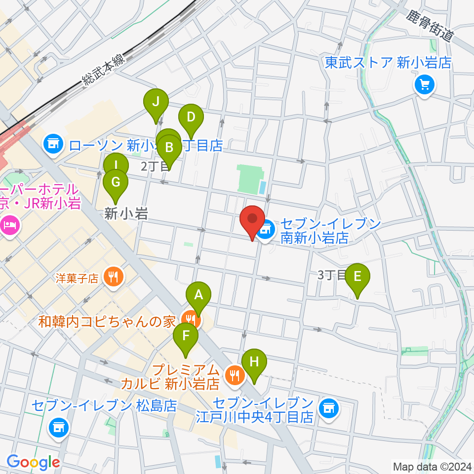 新小岩BOTTON CLUB周辺のホテル一覧地図