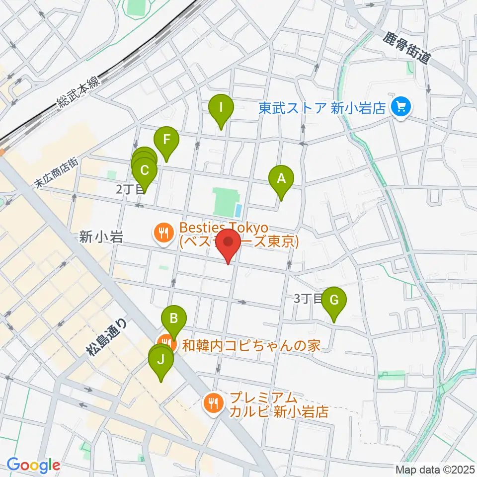 新小岩BOTTON CLUB周辺のホテル一覧地図