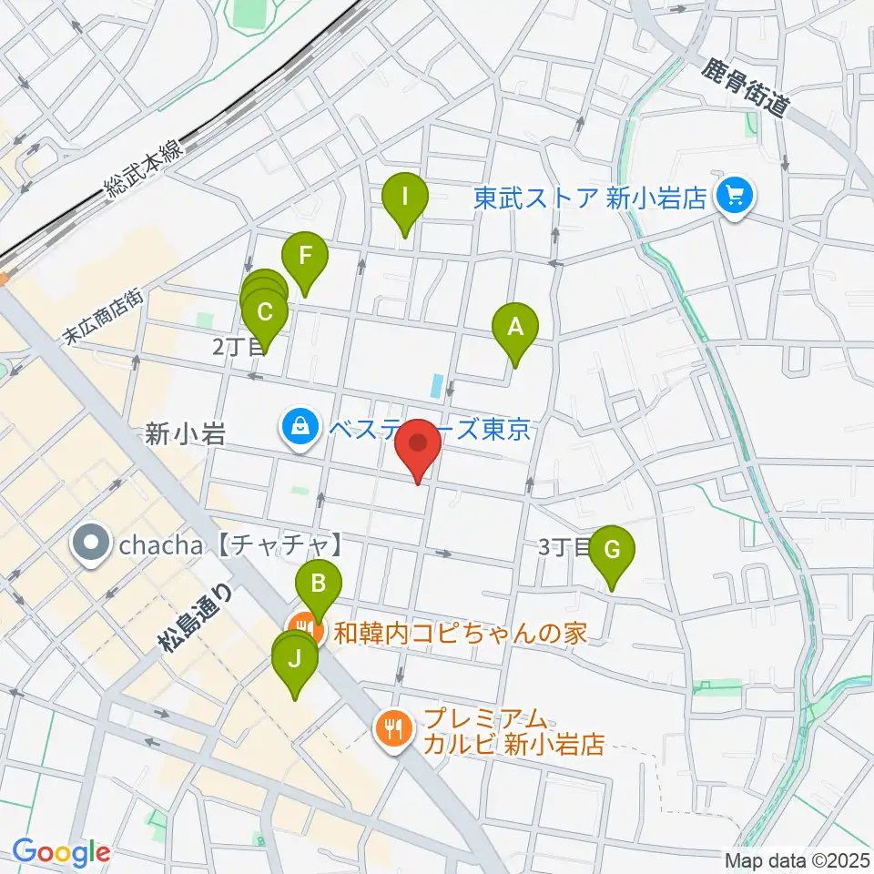 新小岩BOTTON CLUB周辺のホテル一覧地図
