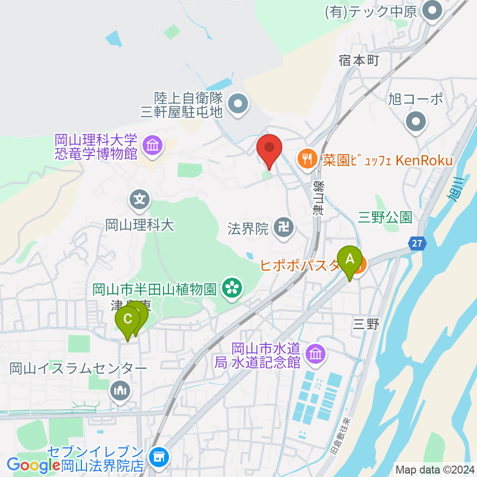 半田山スタジオ周辺のホテル一覧地図