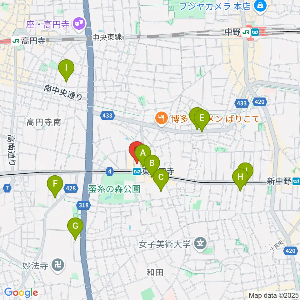東高円寺ロサンゼルスクラブ周辺のホテル一覧地図