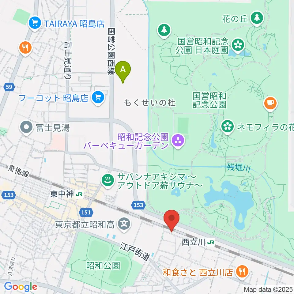 西立川総合音楽センター周辺のホテル一覧地図