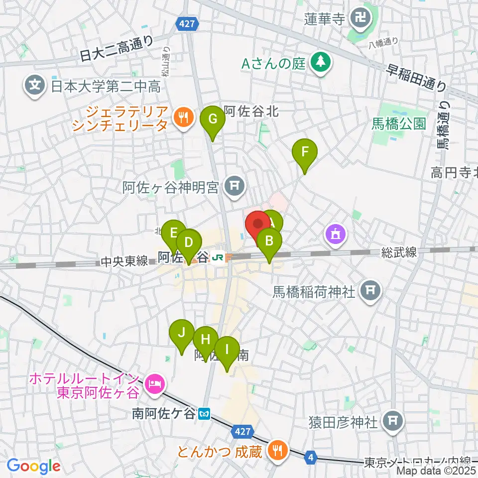 阿佐ヶ谷オイルシティ周辺のホテル一覧地図